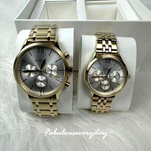 FOSSIL Fenmore Multifunction Gold-Tone Stainless Steel Watch Set BQ2899SET